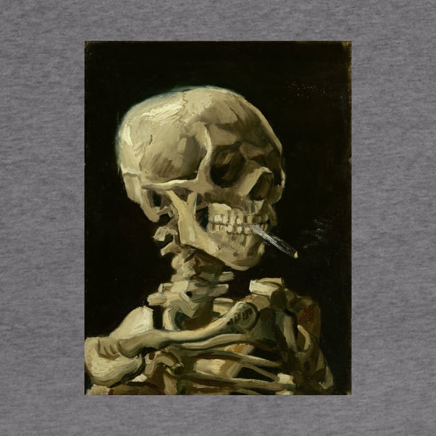 Skull of a Skeleton with Burning Cigarette by Vincent van Gogh by podartist